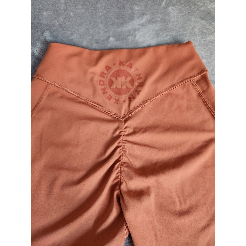 New Gymshark Kathryn Kendra Womens Leggings Capri Crop Athletic Orange XS Pants